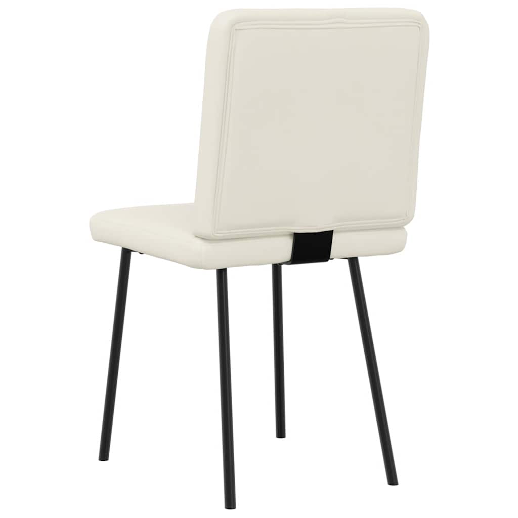 Scaune de bucătărie, 4 buc., crem, catifea