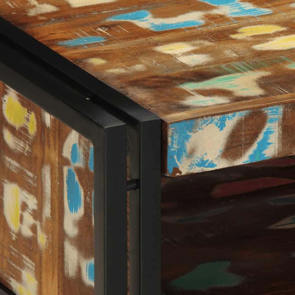 Masuta de cafea multicolora 50x50x38 cm lemn masiv recuperat