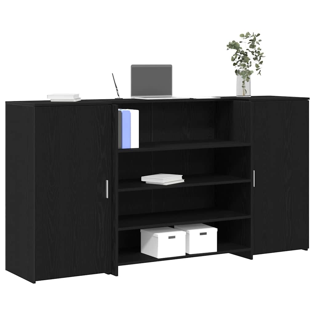 Birou de recepție din stejar negru 200x50x103,5 cm, lemn stratificat