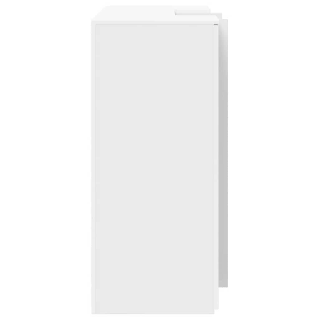 Birou de recepție alb 135x50x103,5 cm din lemn prelucrat