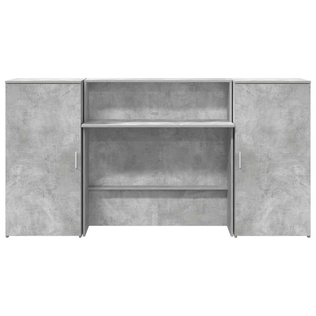 Birou de recepție Gri beton 200x50x103,5 cm Lemn prelucrat