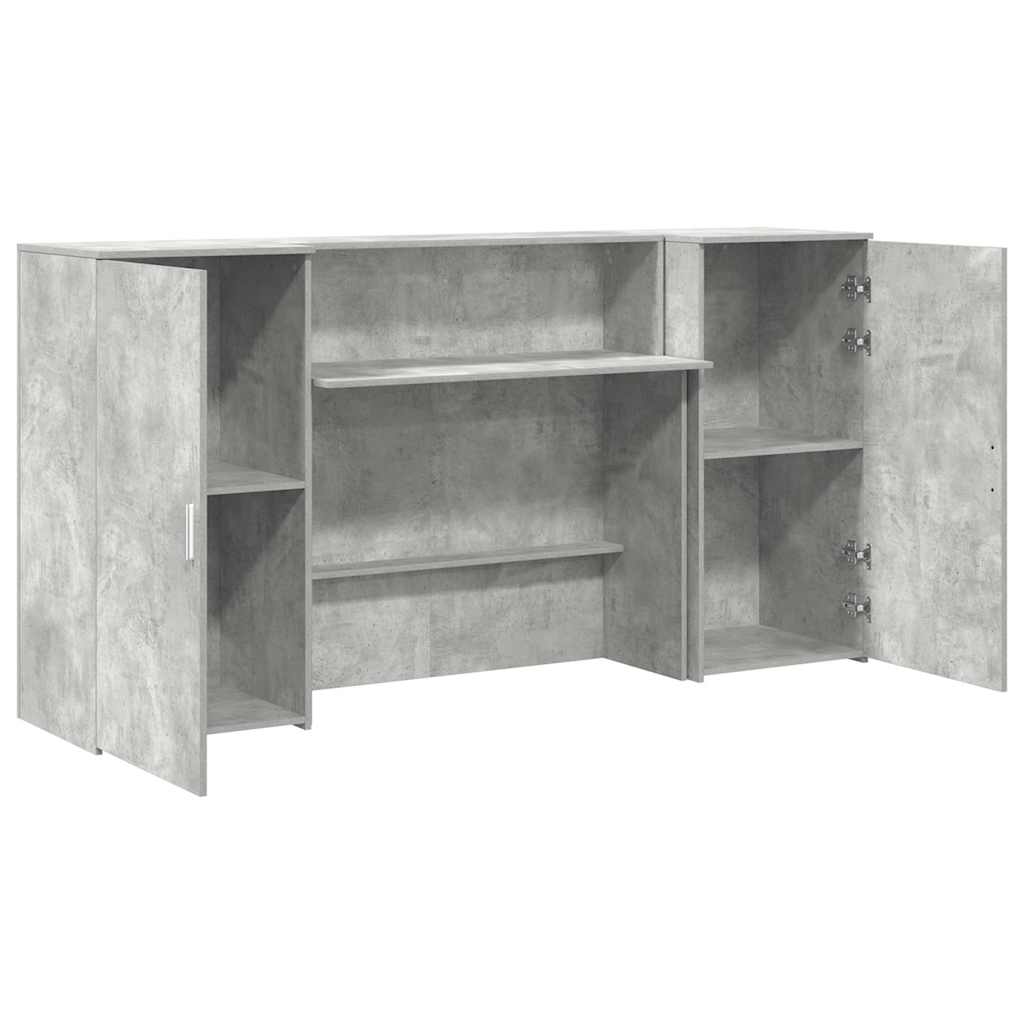 Birou de recepție Gri beton 200x50x103,5 cm Lemn prelucrat