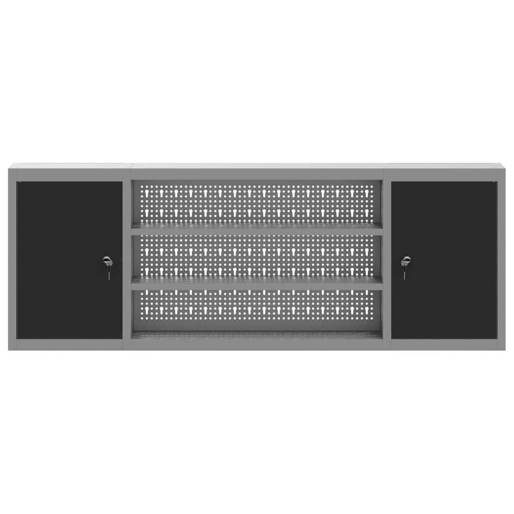 Dulap pentru unelte cu raft Negru și Gri 50 x 20 x 55 cm