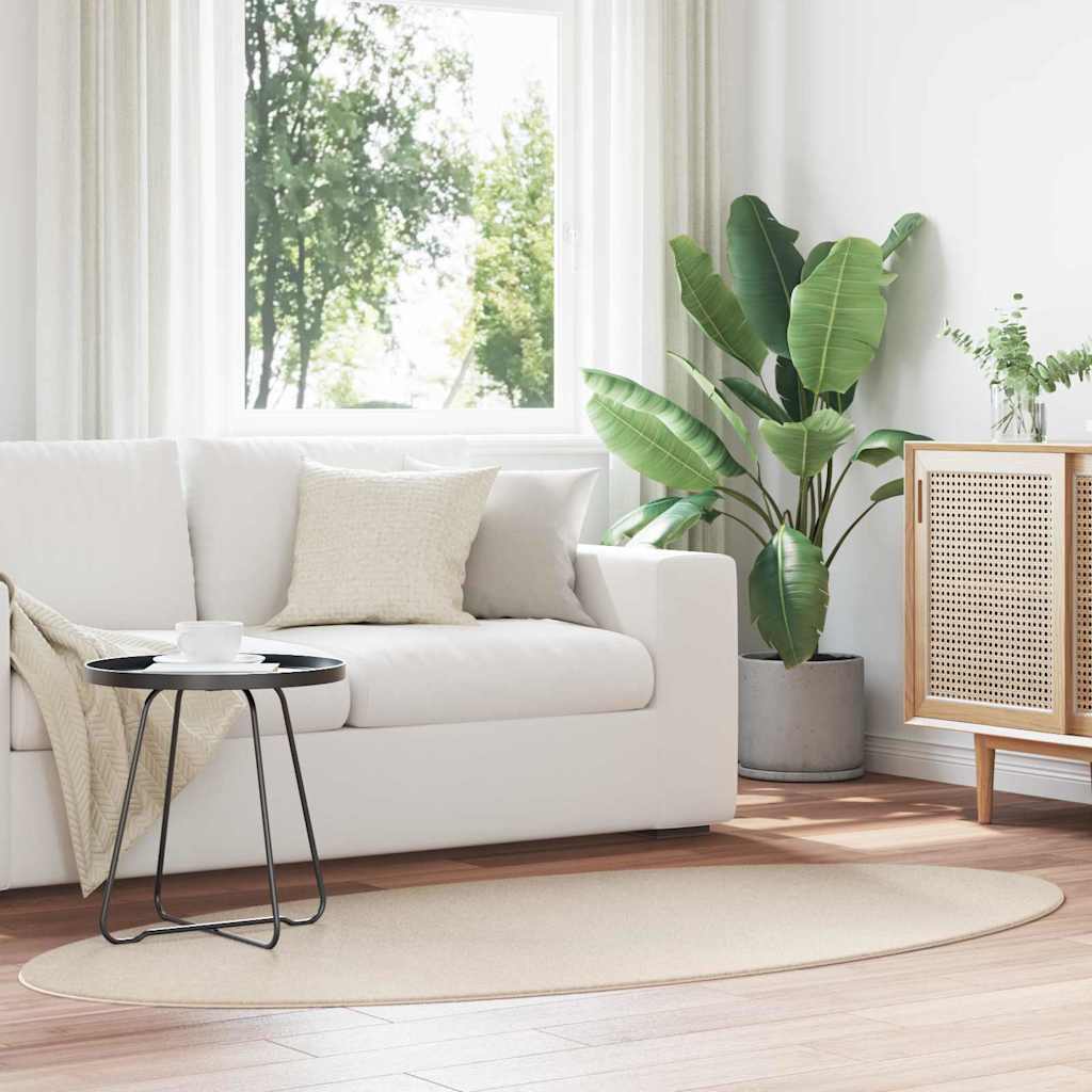 Covoare de zonă Oval HUARTE Bej 100 x 200 cm 100% Polyester