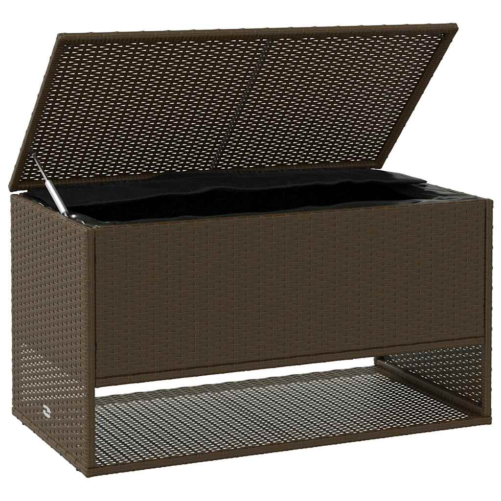 Cutie de perne de exterior maro 100x55x55,5 cm Poly Rattan