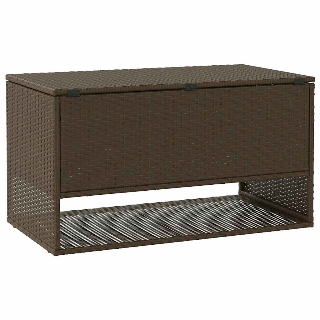 Cutie de perne de exterior maro 100x55x55,5 cm Poly Rattan