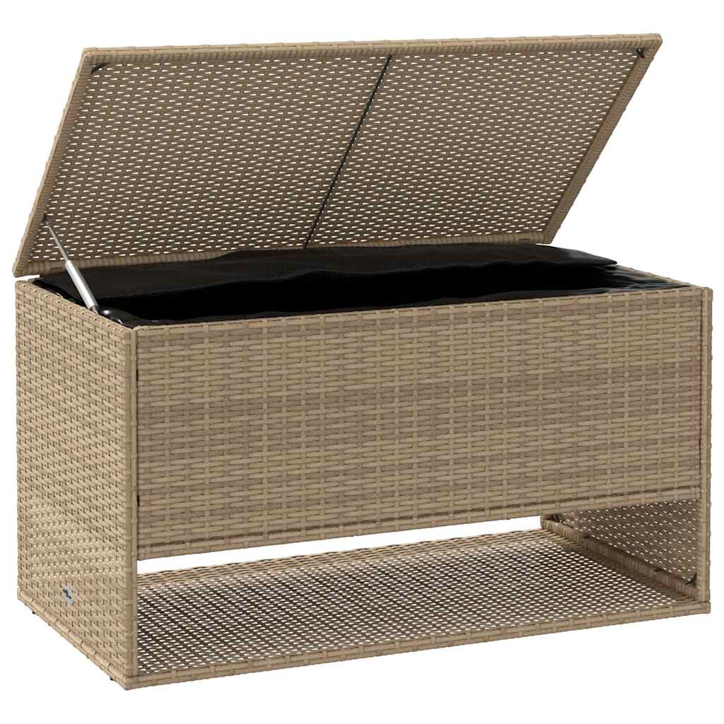 Cutie de perne de exterior Bej 100x55x55,5 cm Poly Rattan