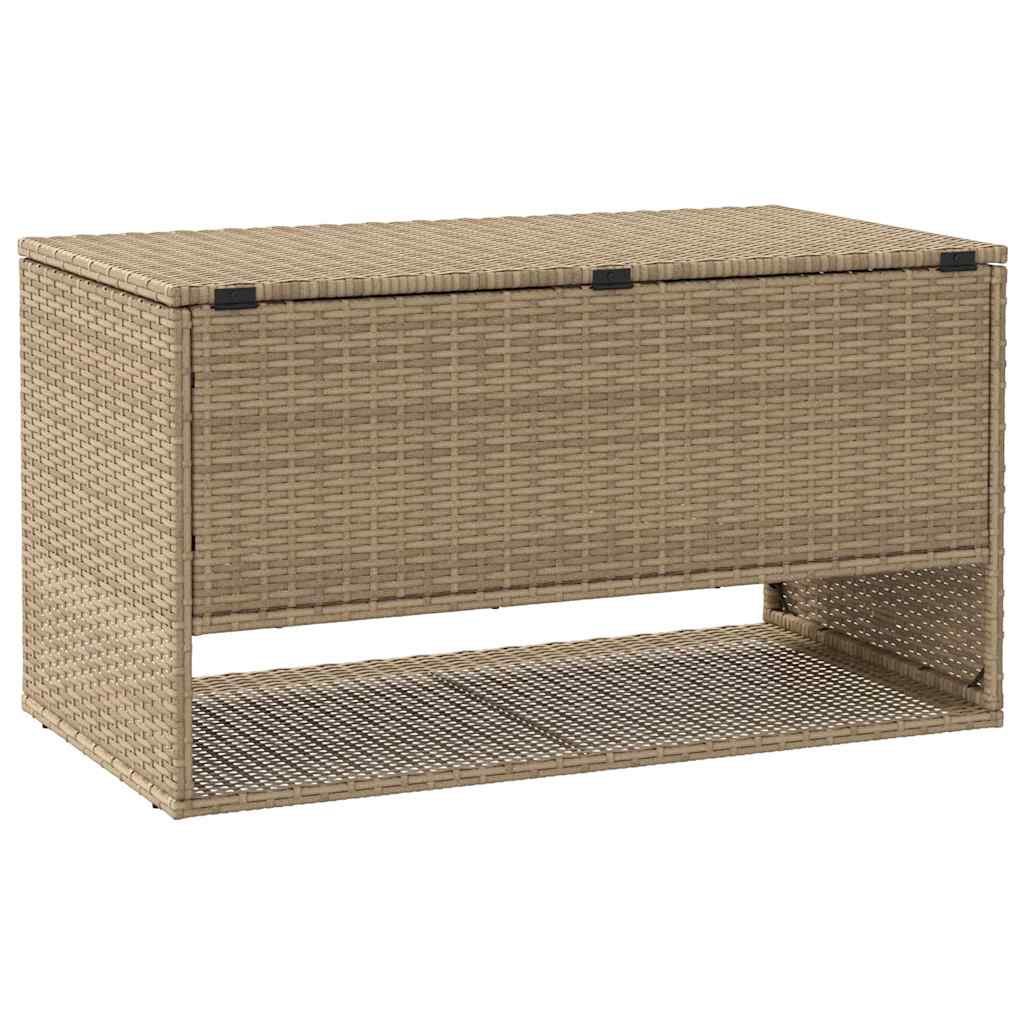 Cutie de perne de exterior Bej 100x55x55,5 cm Poly Rattan