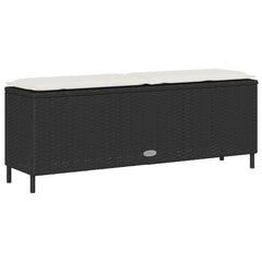 Bancă de grădină cu pernă neagră 110x30x40,5 cm Poly Rattan