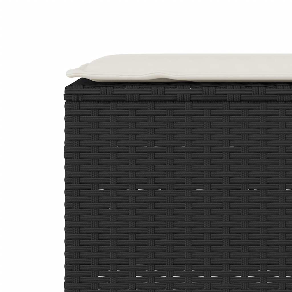 Bancă de grădină cu pernă neagră 110x30x40,5 cm Poly Rattan