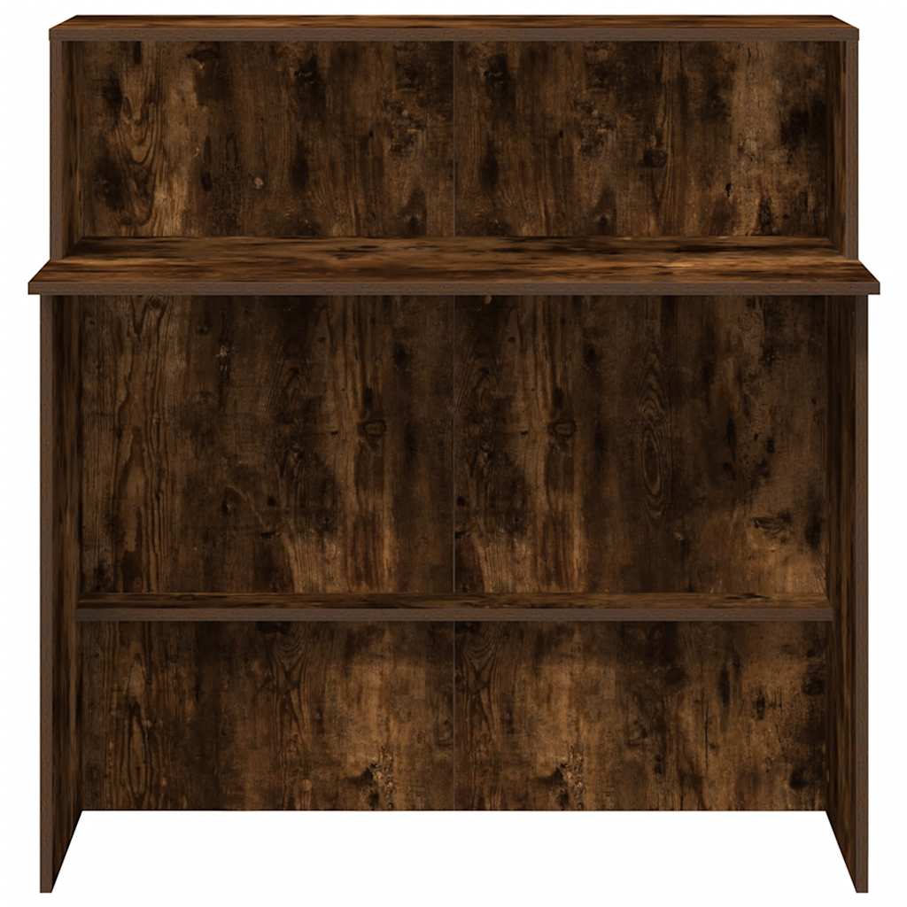 Birou de recepție stejar afumat 100x50x103,5 cm lemn prelucrat - Vendito