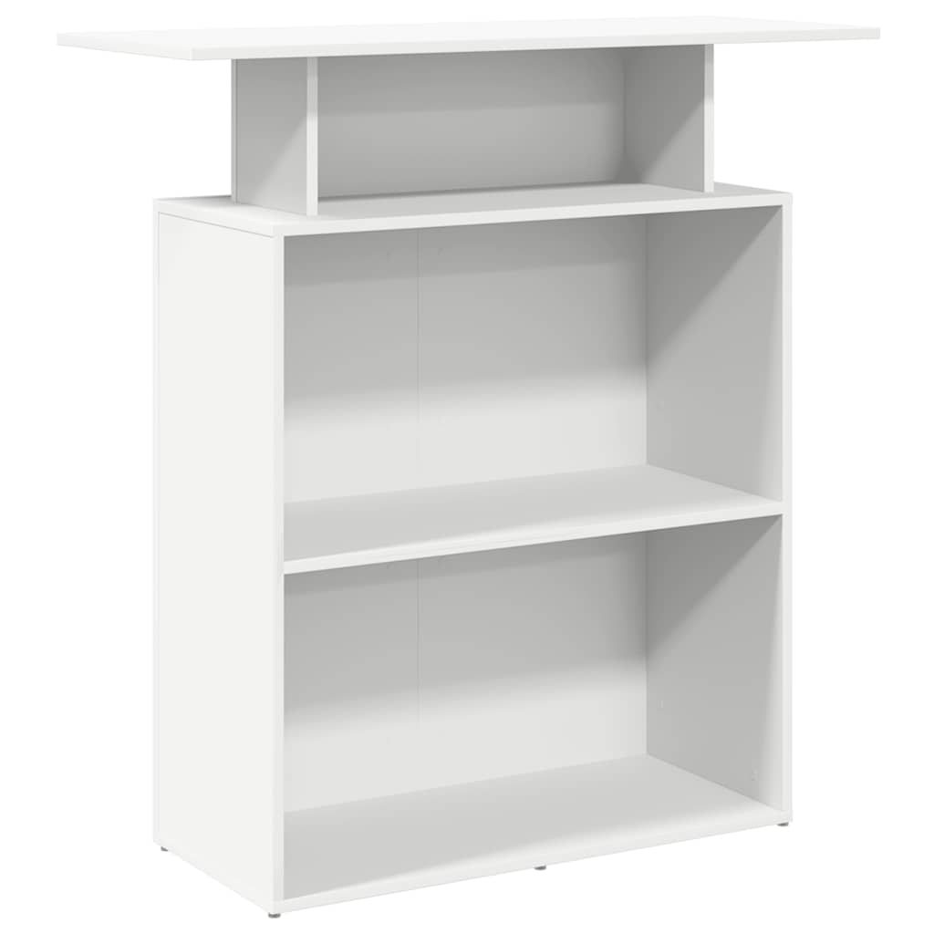 Birou de recepție, alb, 100x40x104 cm, lemn stratificat