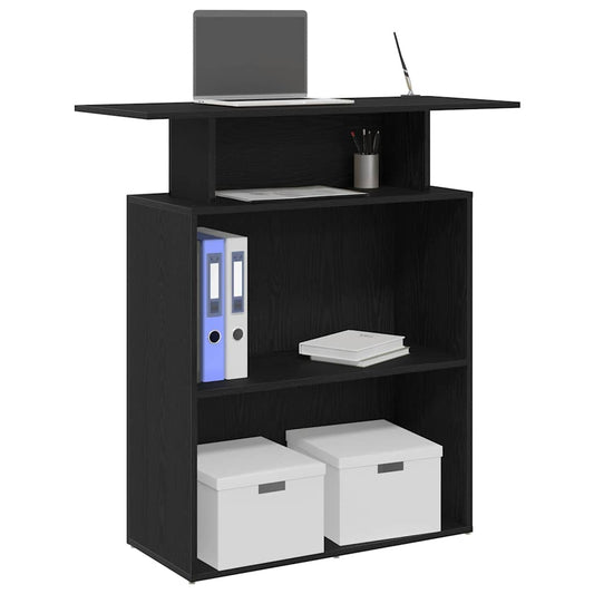 Birou de recepție negru 100x40x104 cm, lemn stratificat