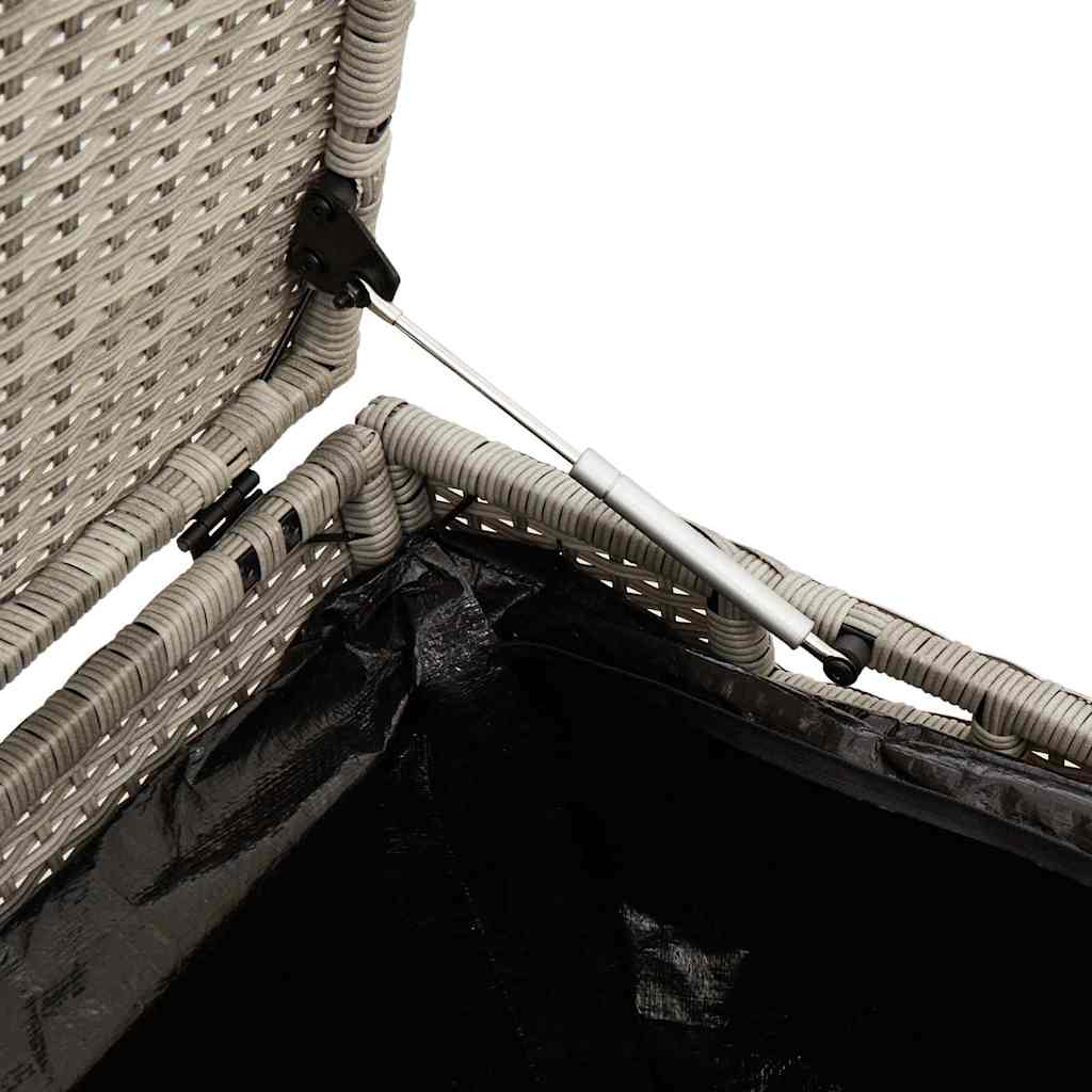 Cutie de depozitare grădină gri deschis 220x50x58 cm Poly Ratan