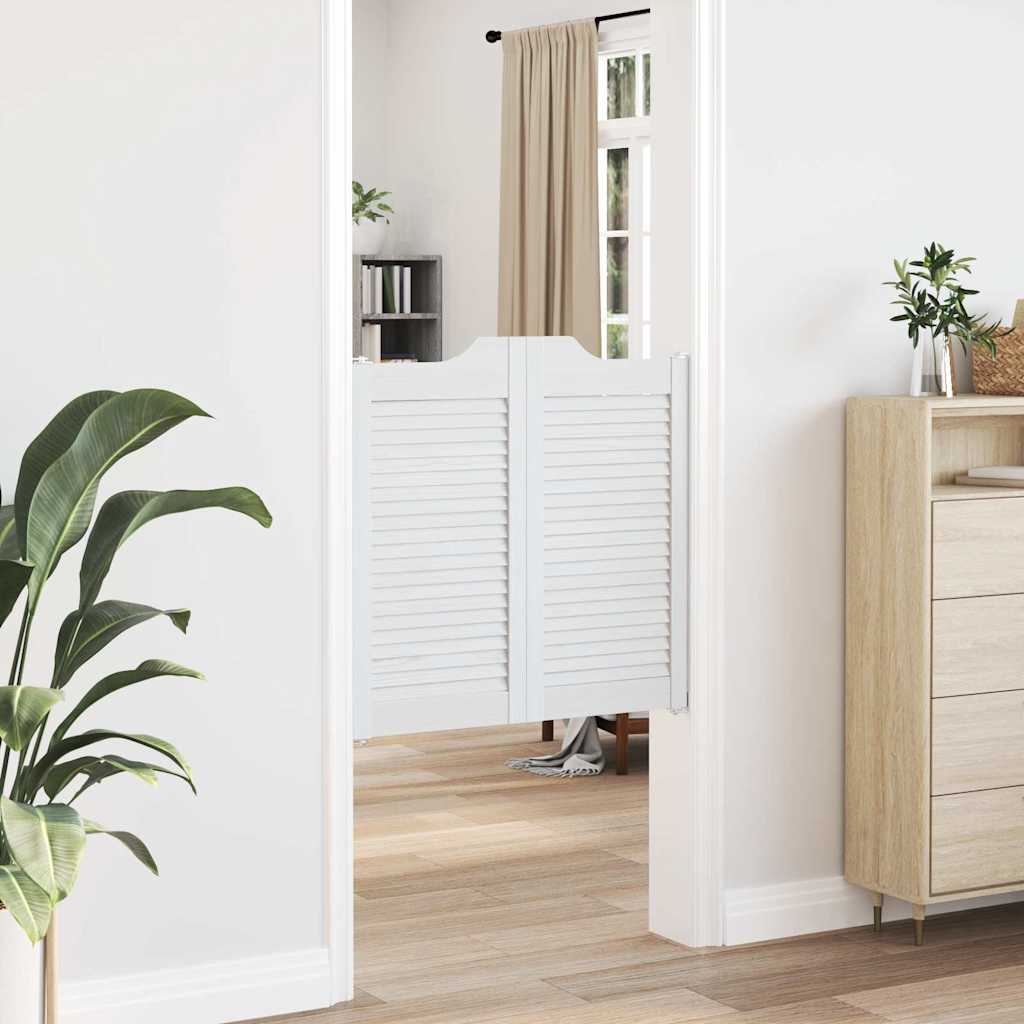 Uși batante cu jaluzele, 2 perechi, alb, 80x80 cm