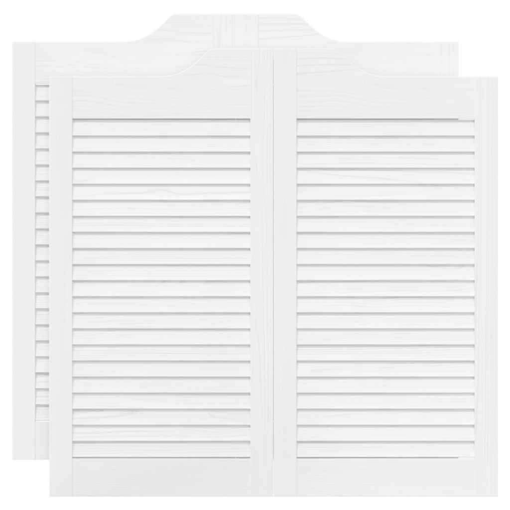 Uși batante cu jaluzele design 2 perechi alb 90x80 cm