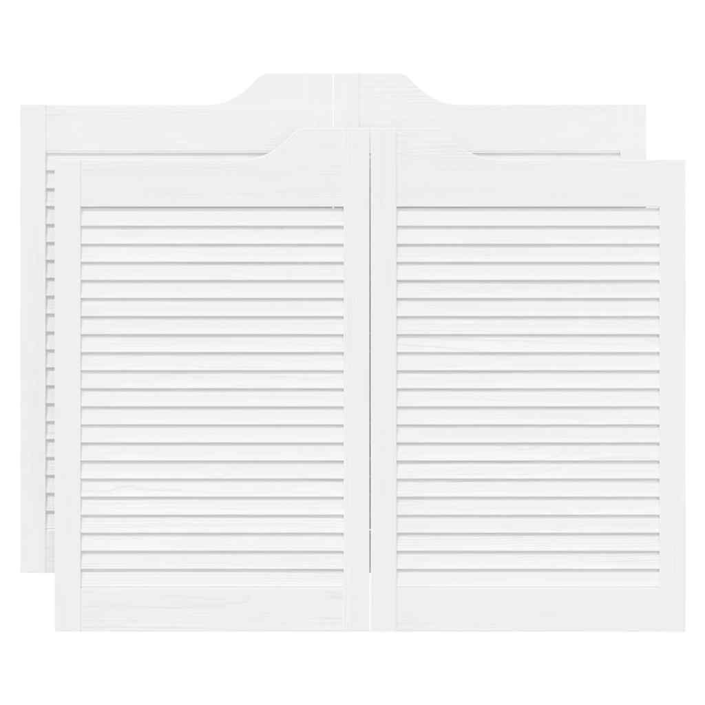 Uși batante cu jaluzele, 2 perechi, alb, 80x100 cm