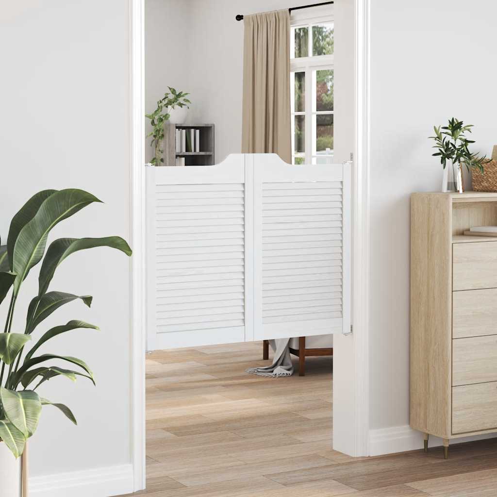 Uși batante cu jaluzele, 2 perechi, alb, 80x100 cm