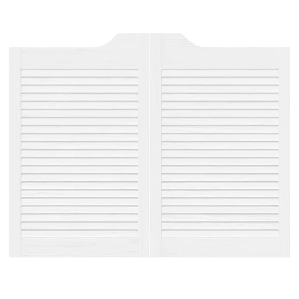 Uși batante cu jaluzele, 2 perechi, alb, 80x100 cm