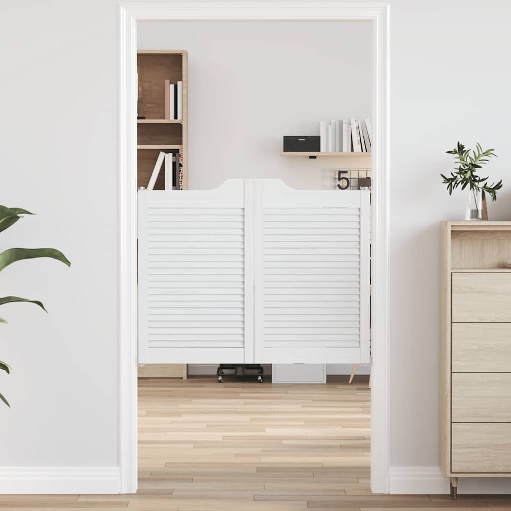 Uși batante cu jaluzele, 2 perechi, alb, 80x100 cm