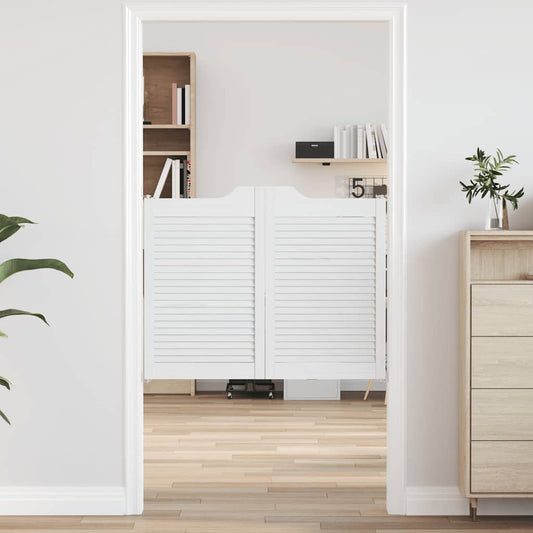 Uși batante cu jaluzele, 2 perechi, alb, 80x100 cm