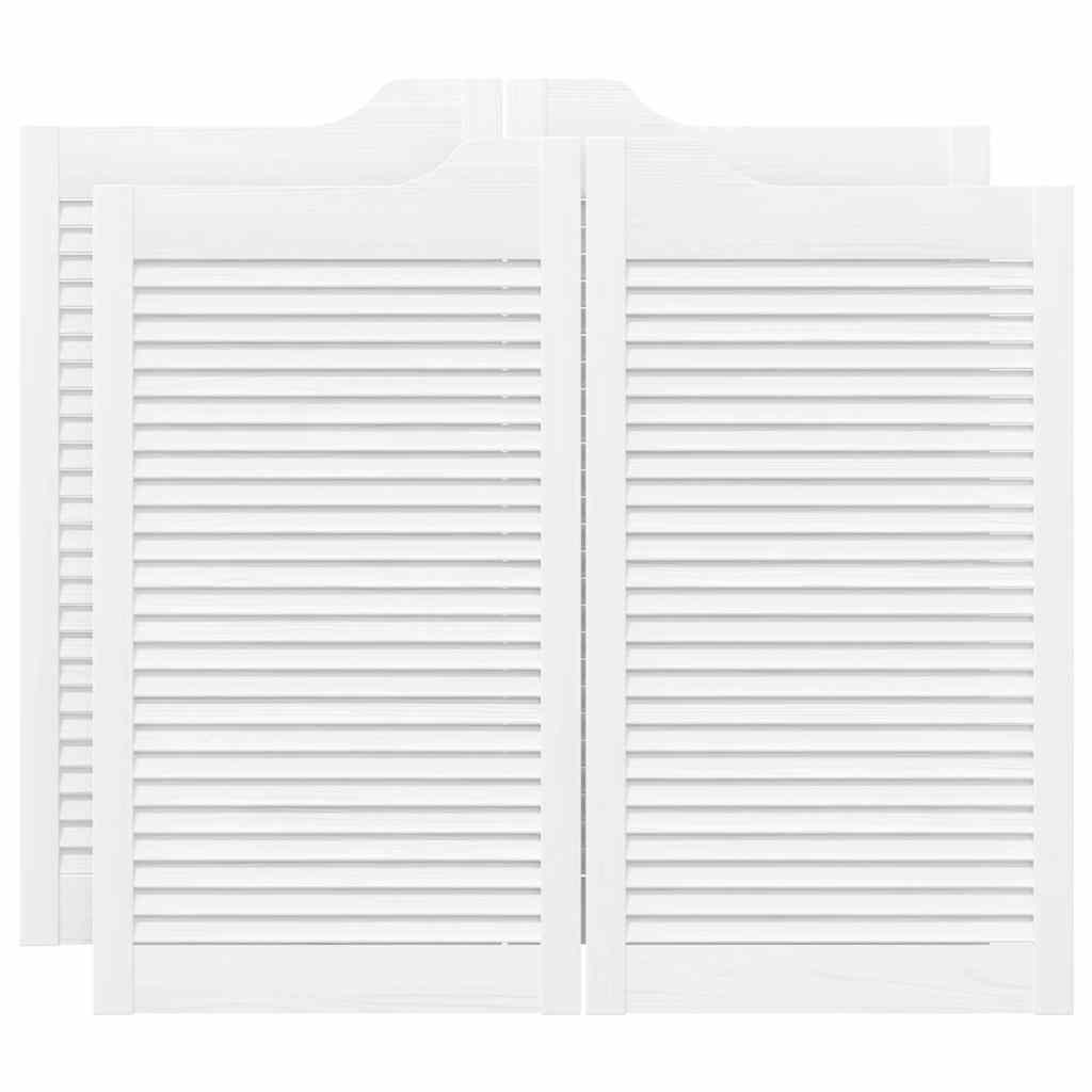 Uși batante cu jaluzele, 2 perechi, alb, 90x100 cm