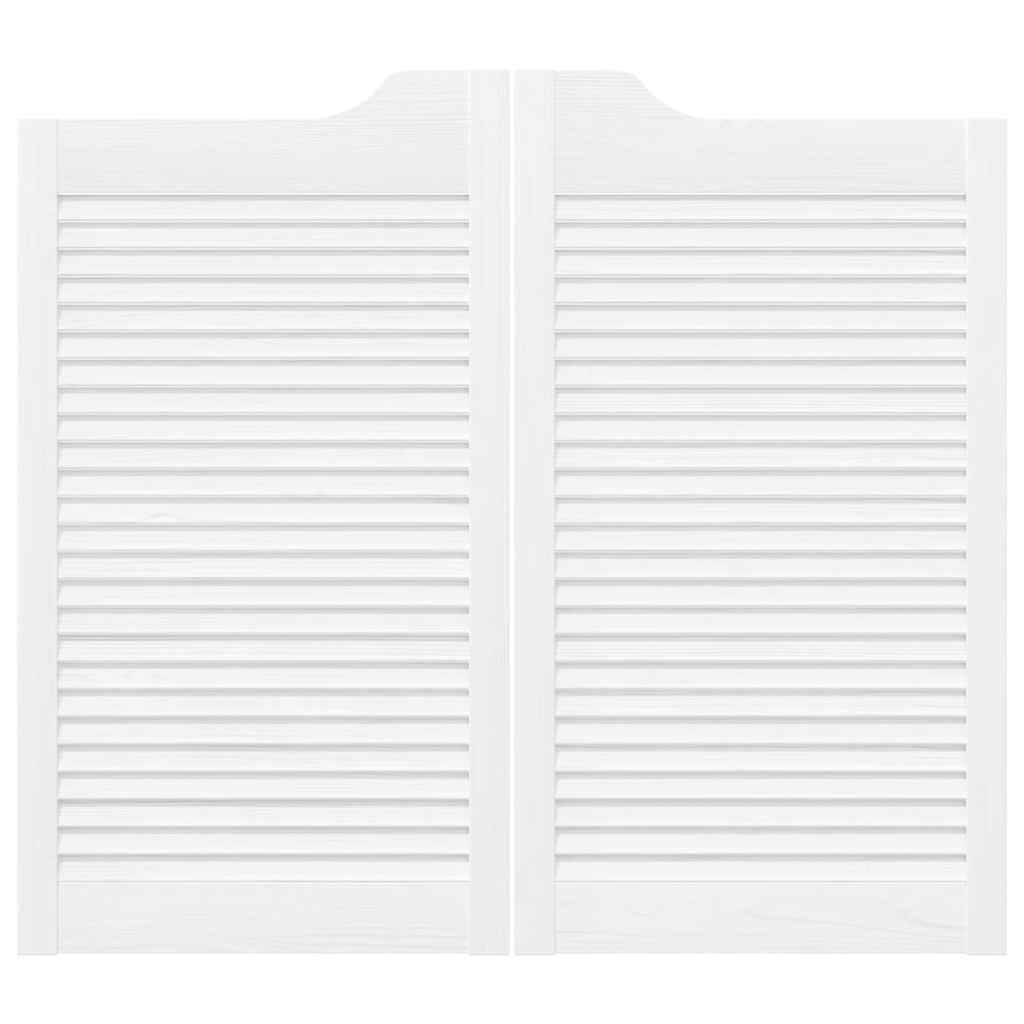 Uși batante cu jaluzele, 2 perechi, alb, 90x100 cm