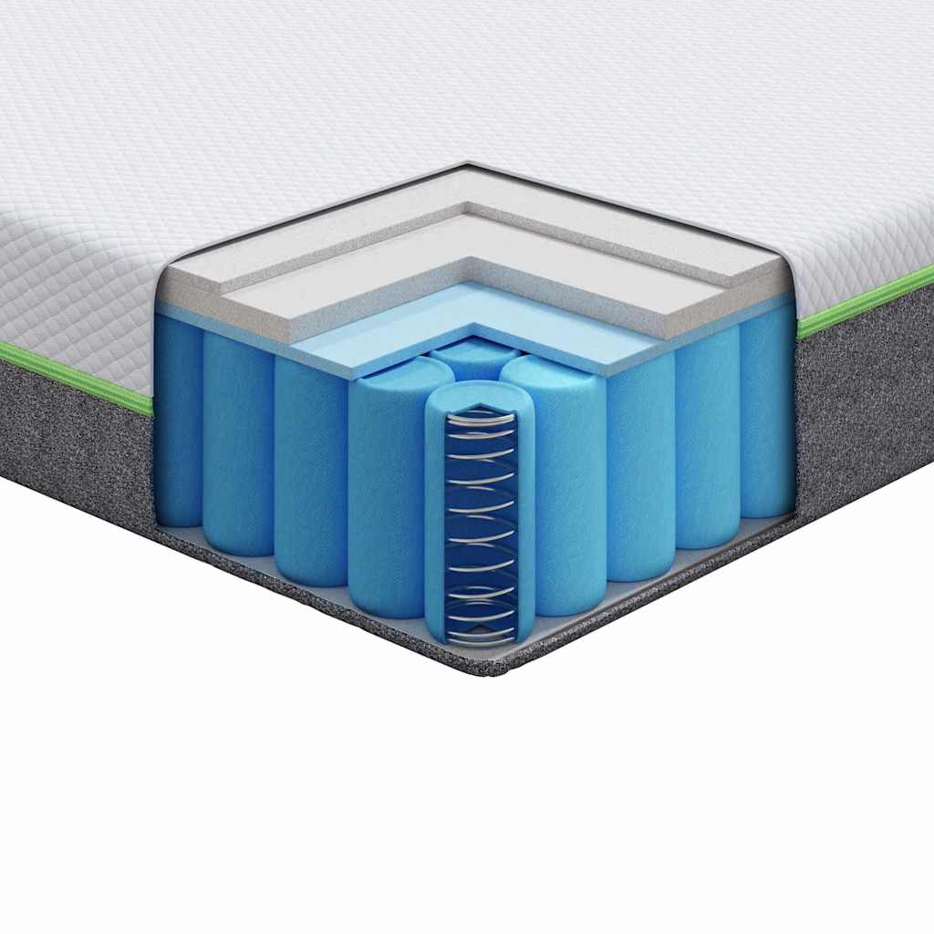 Saltea Alb și gri 140 x 190 cm Arcuri din buzunar