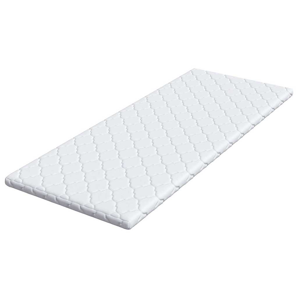 Topper din nucă de cocos Alb 70 x 200 x 5 cm Material jacquard