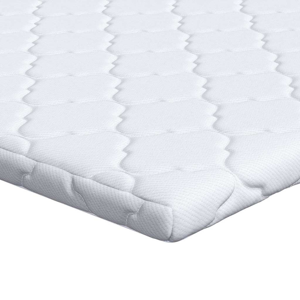 Topper din nucă de cocos Alb 140 x 190 x 5 cm Material jacquard