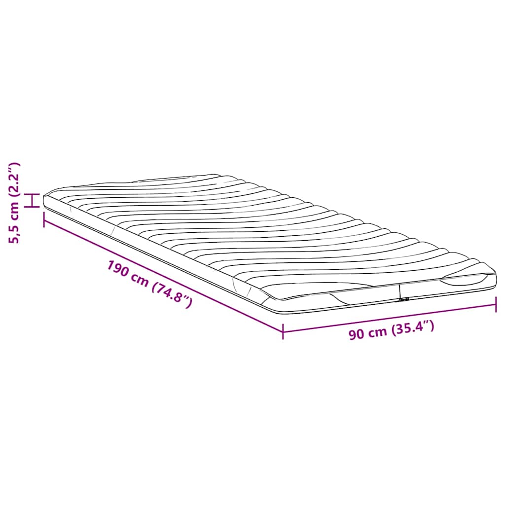 Suport pentru saltea Alb 90 x 190 cm Material din tricot