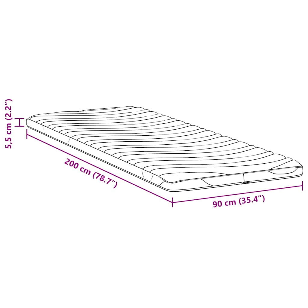 Suport pentru saltea Alb 140 x 200 x 5.5 cm Material din tricot