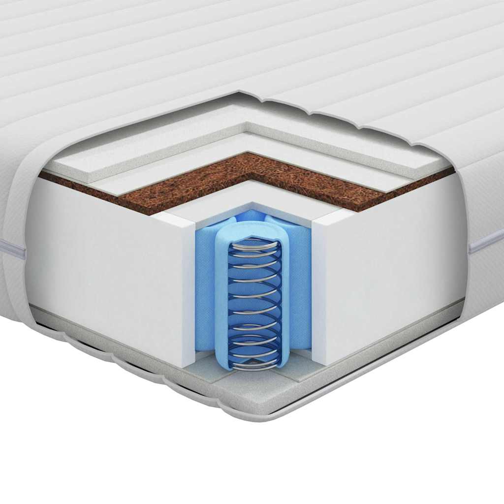 Saltea Alb 140 x 190 cm Arcuri din buzunar