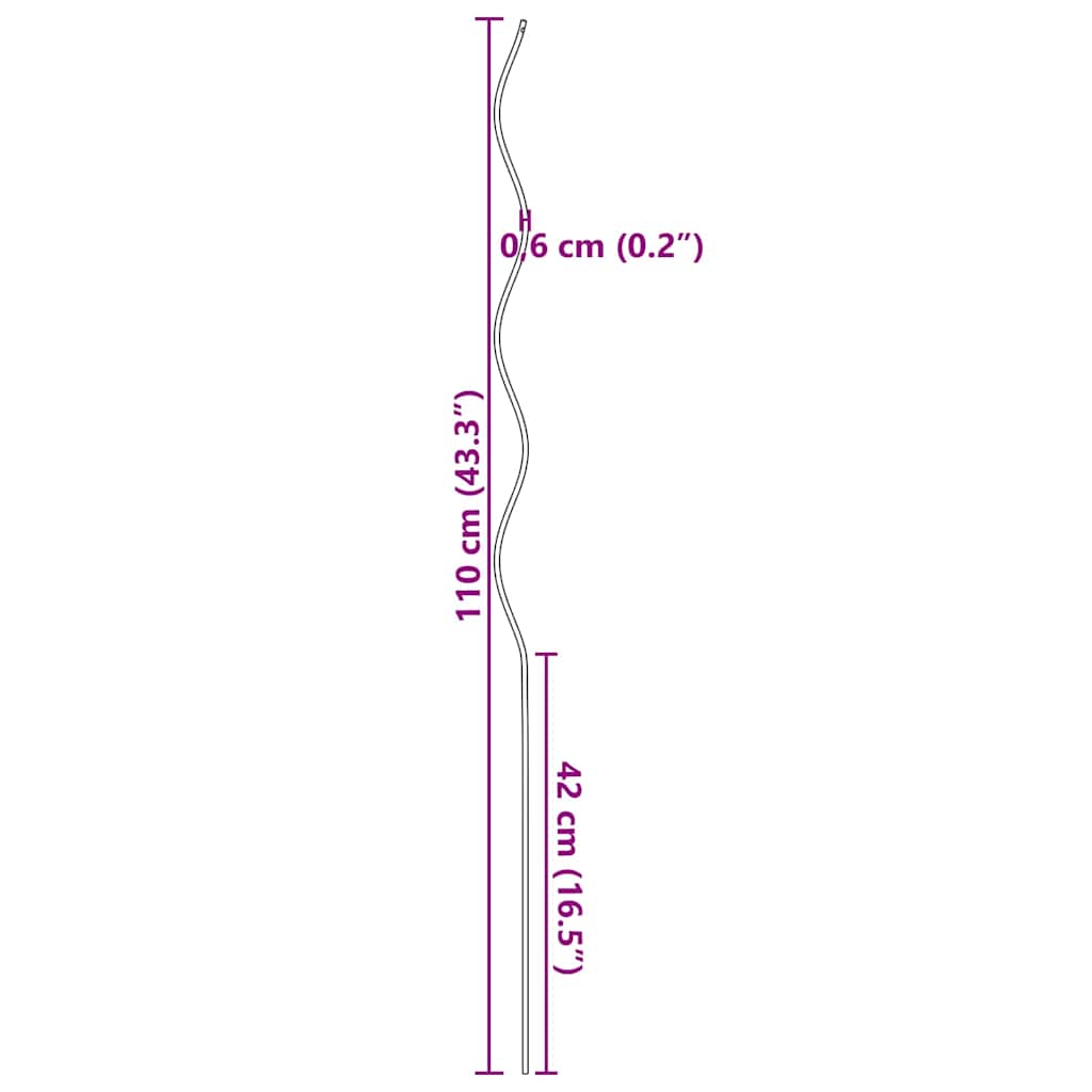 Sprijin pentru plante 50 pcs Verde 110 x 0.6 x 0.6 cm Oțel