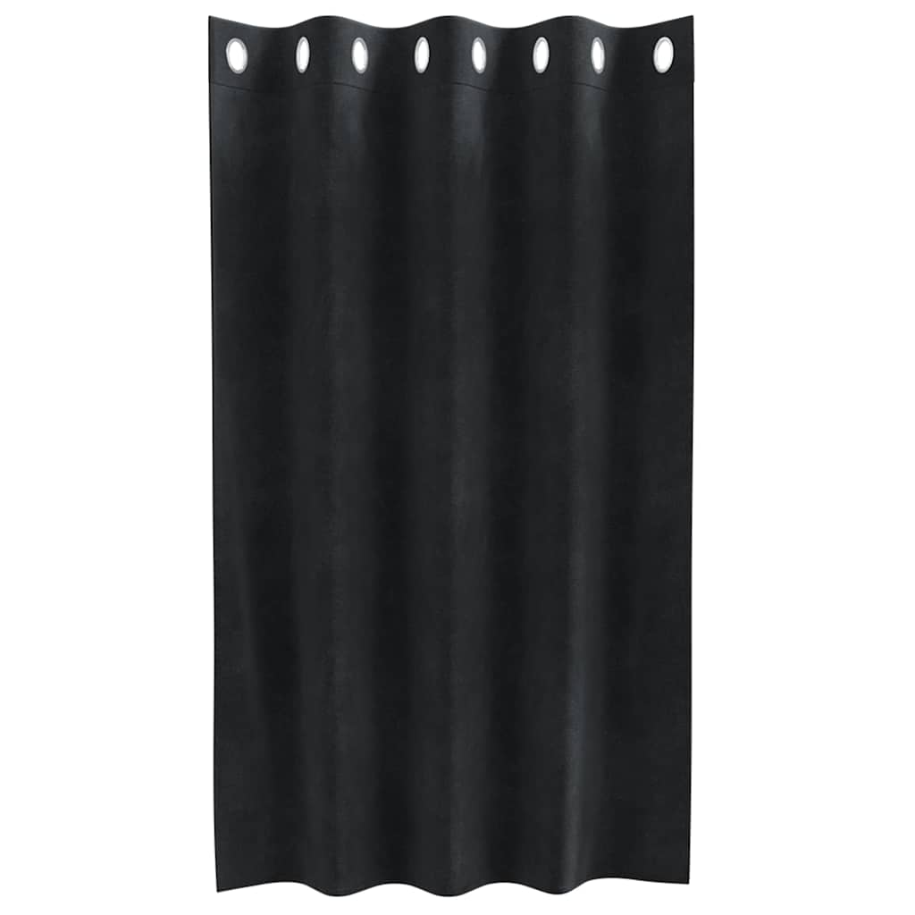 Perdele opace 2 pcs Negru 140 x 140 cm Catifea