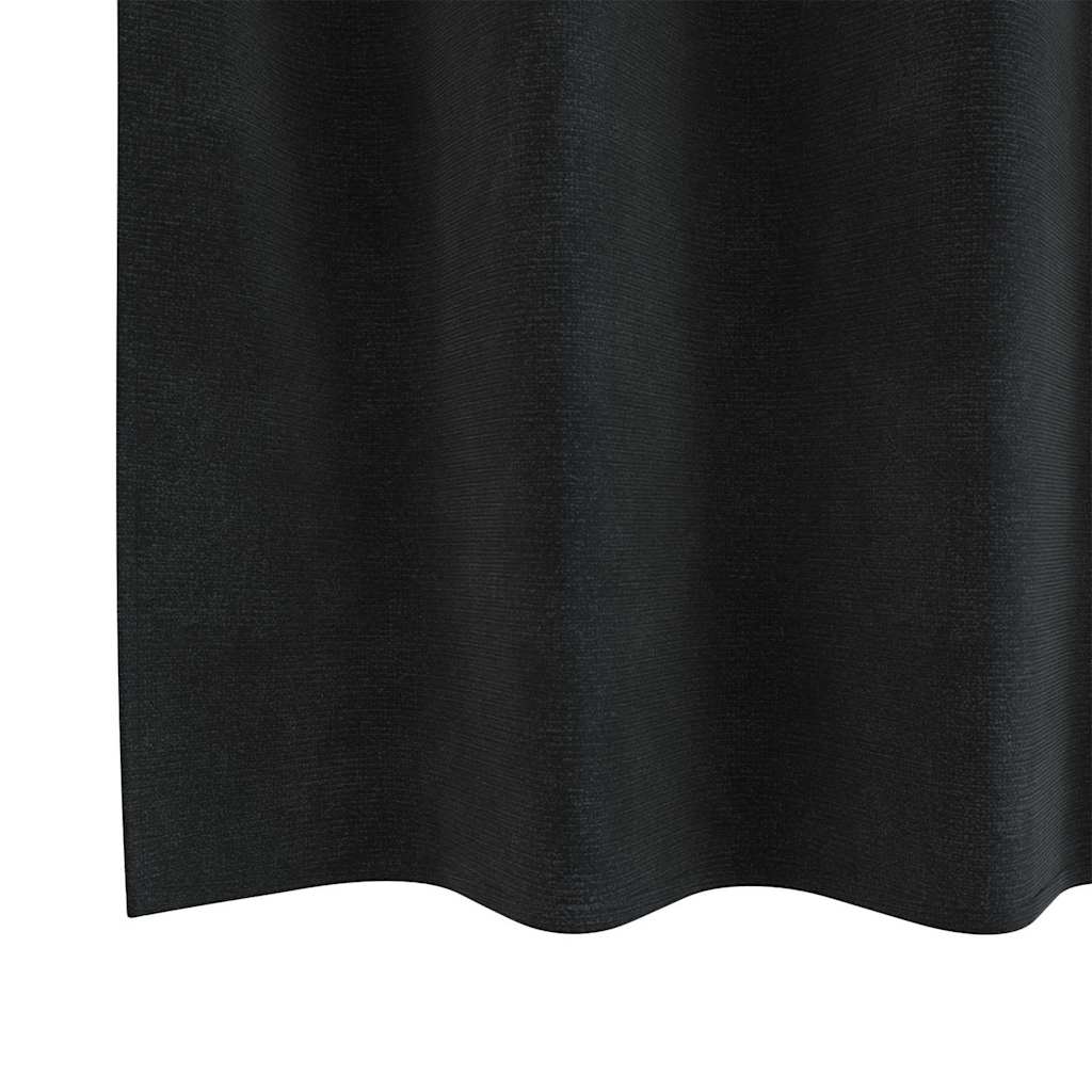 Perdele opace 2 pcs Negru 140 x 245 cm Catifea