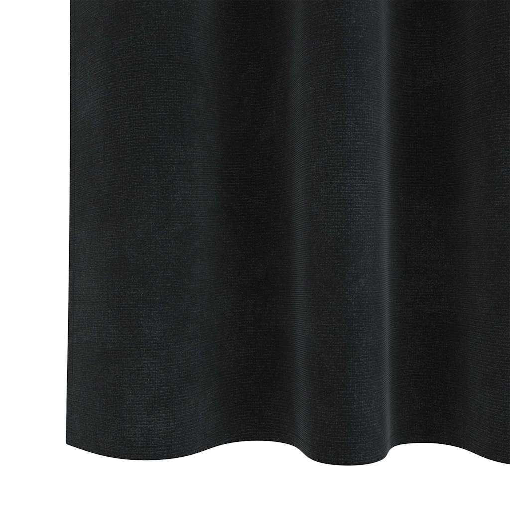 Perdele opace 2 pcs Negru 140 x 245 cm Catifea