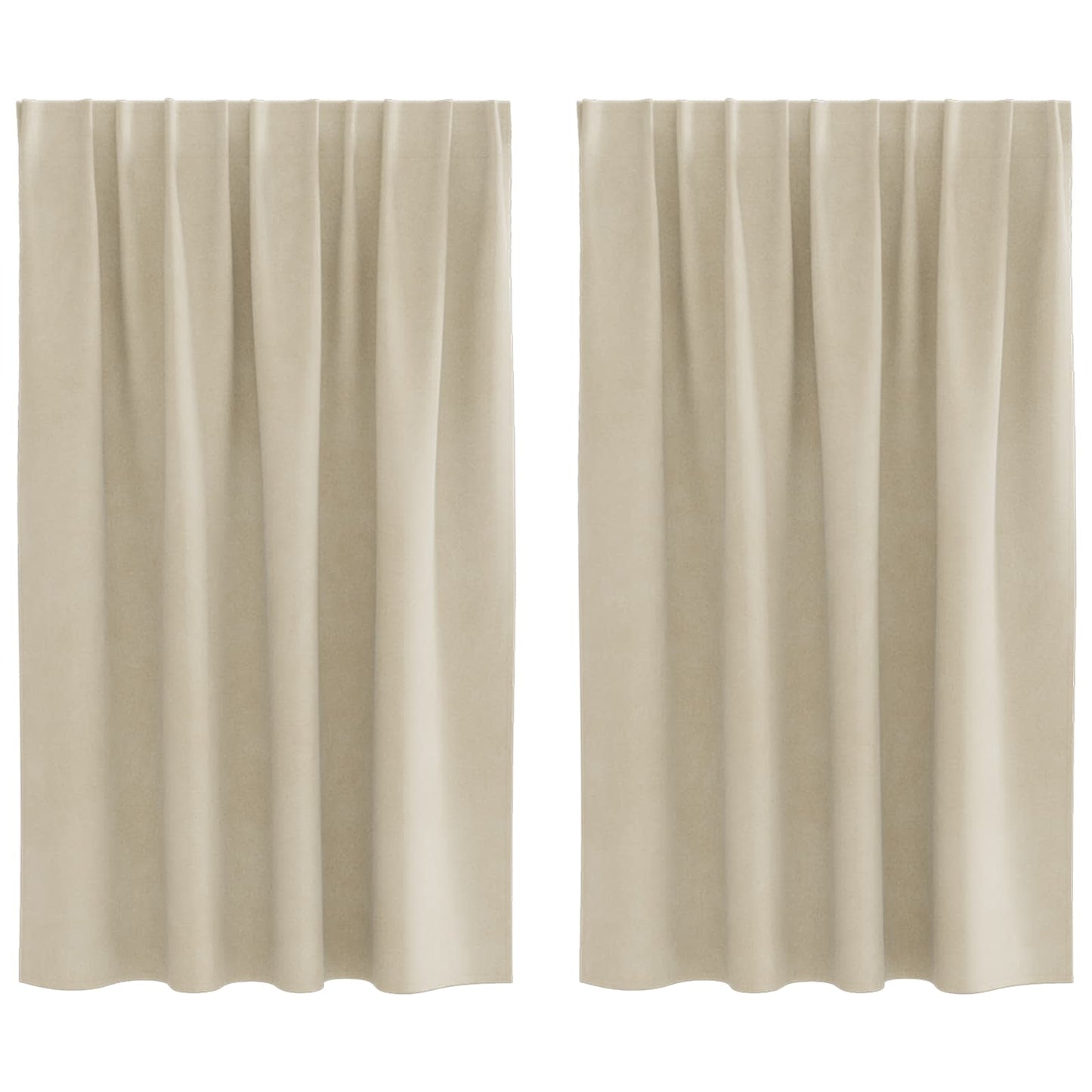 Perdele opace 2 pcs Crem 140 x 140 cm Catifea