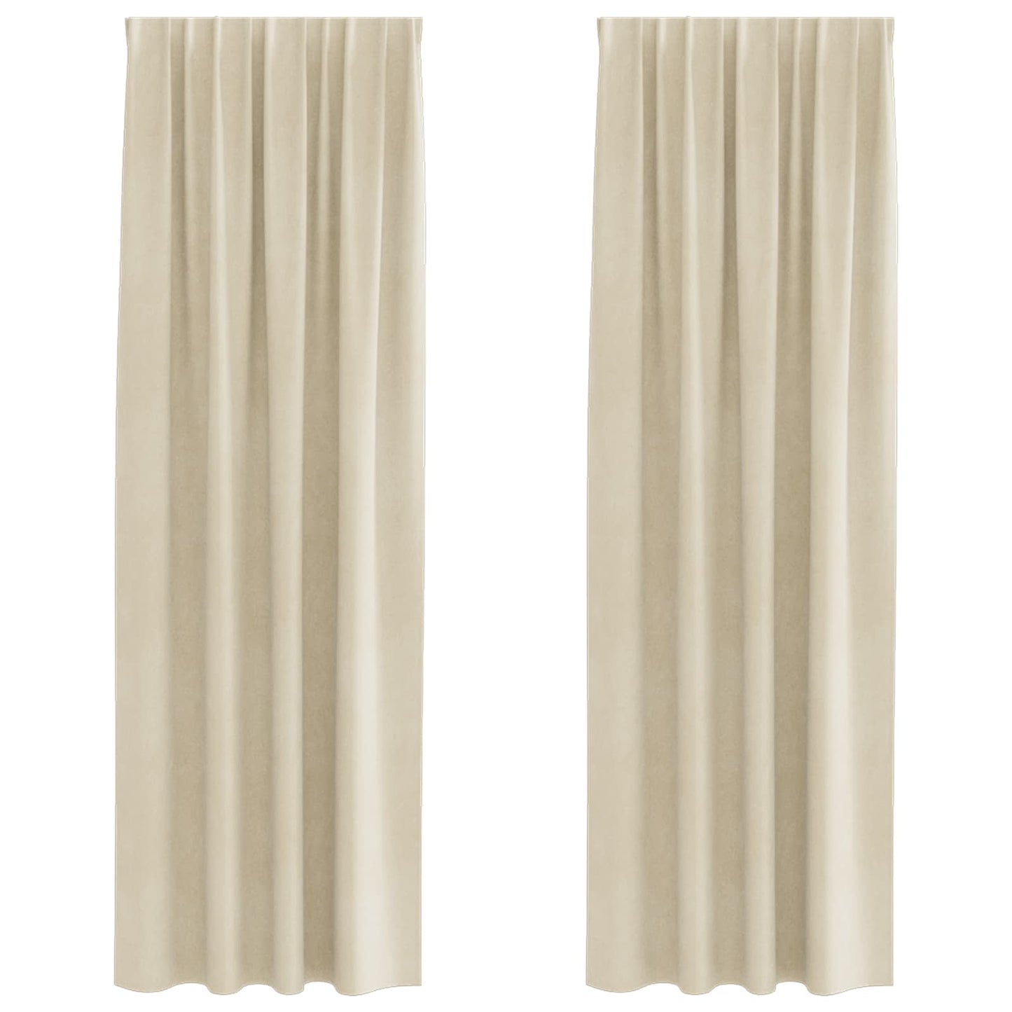 Perdele opace 2 pcs Crem 140 x 260 cm Catifea