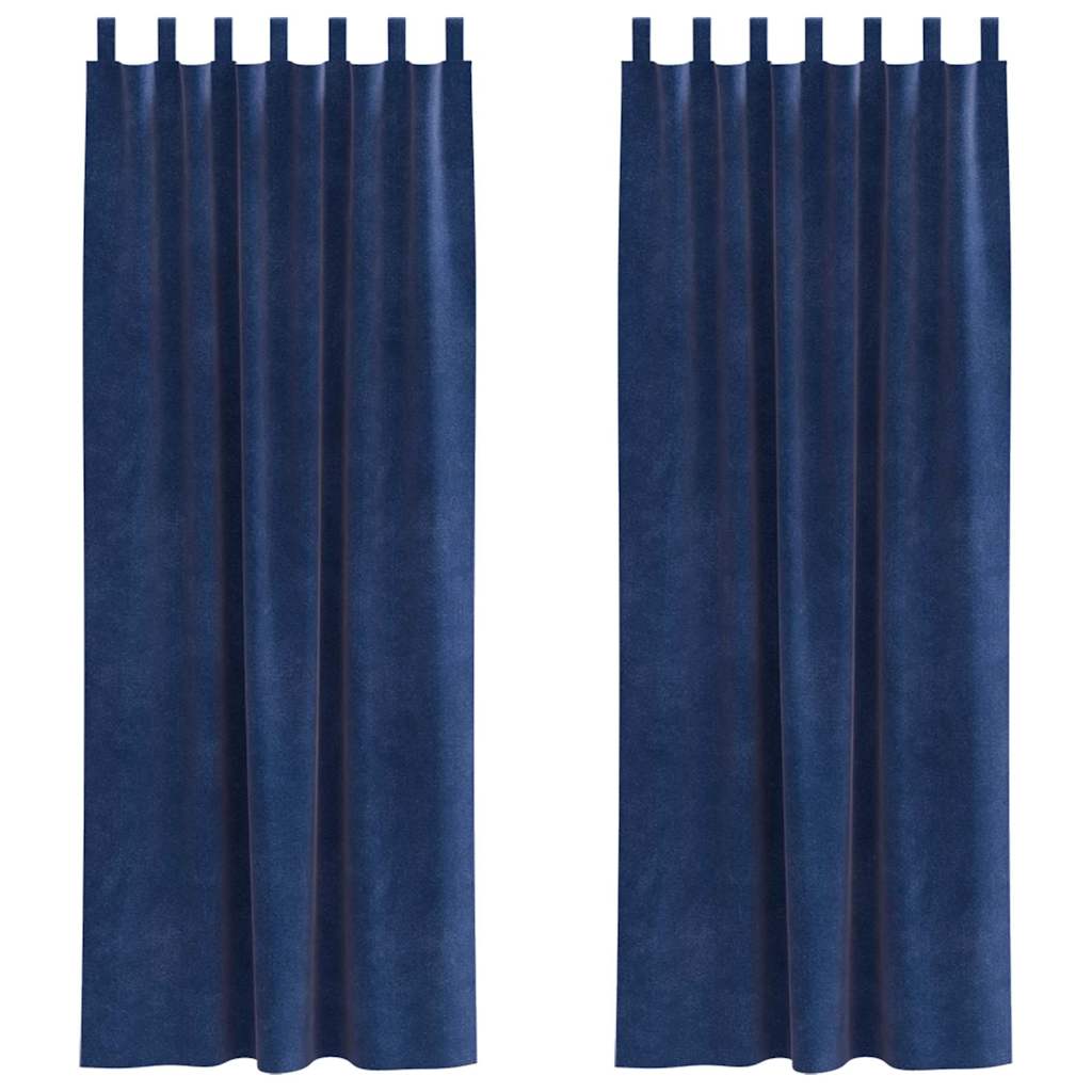 Perdele opace 2 pcs Albastru închis 140 x 225 cm Catifea