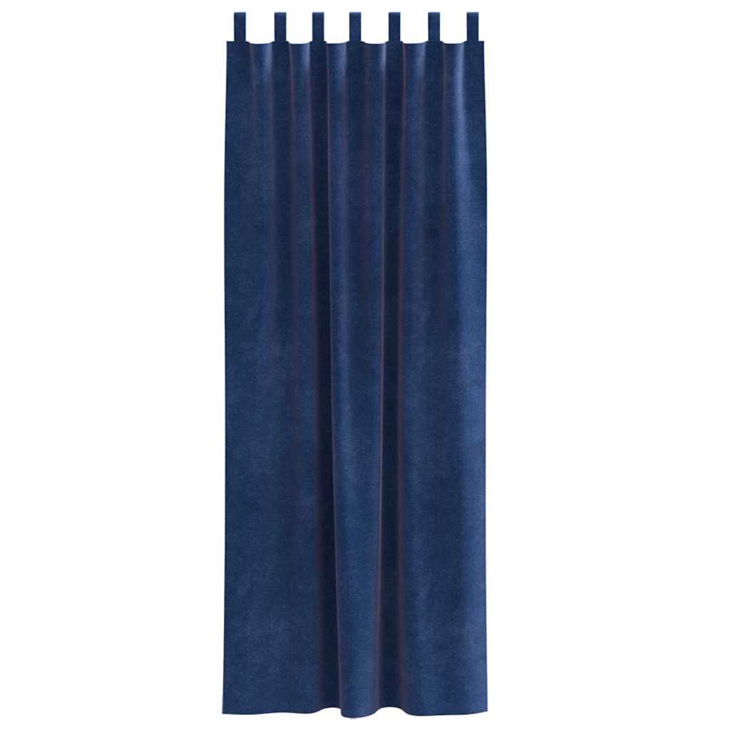Perdele opace 2 pcs Albastru închis 140 x 225 cm Catifea