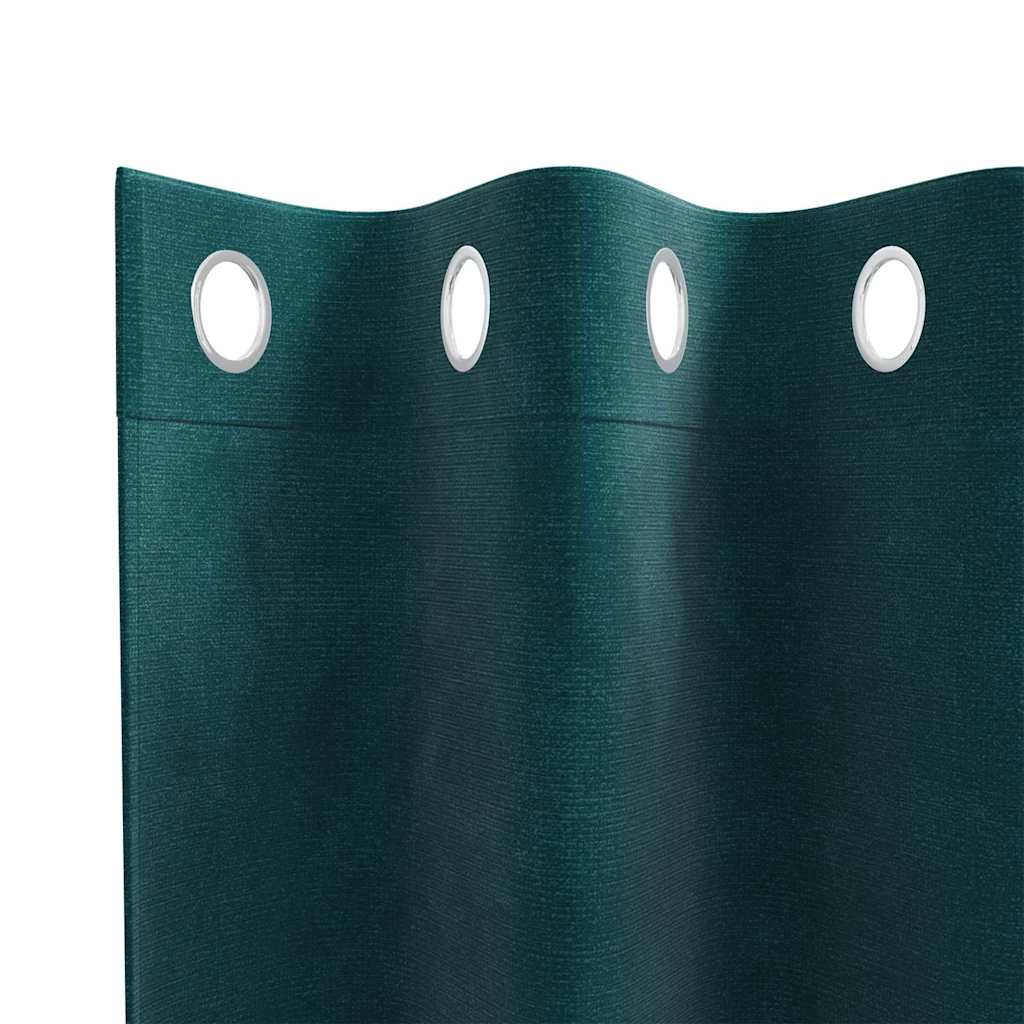Perdele opace 2 pcs Verde închis 140 x 225 cm Catifea