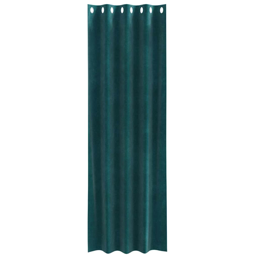 Perdele opace 2 pcs Verde închis 140 x 225 cm Catifea