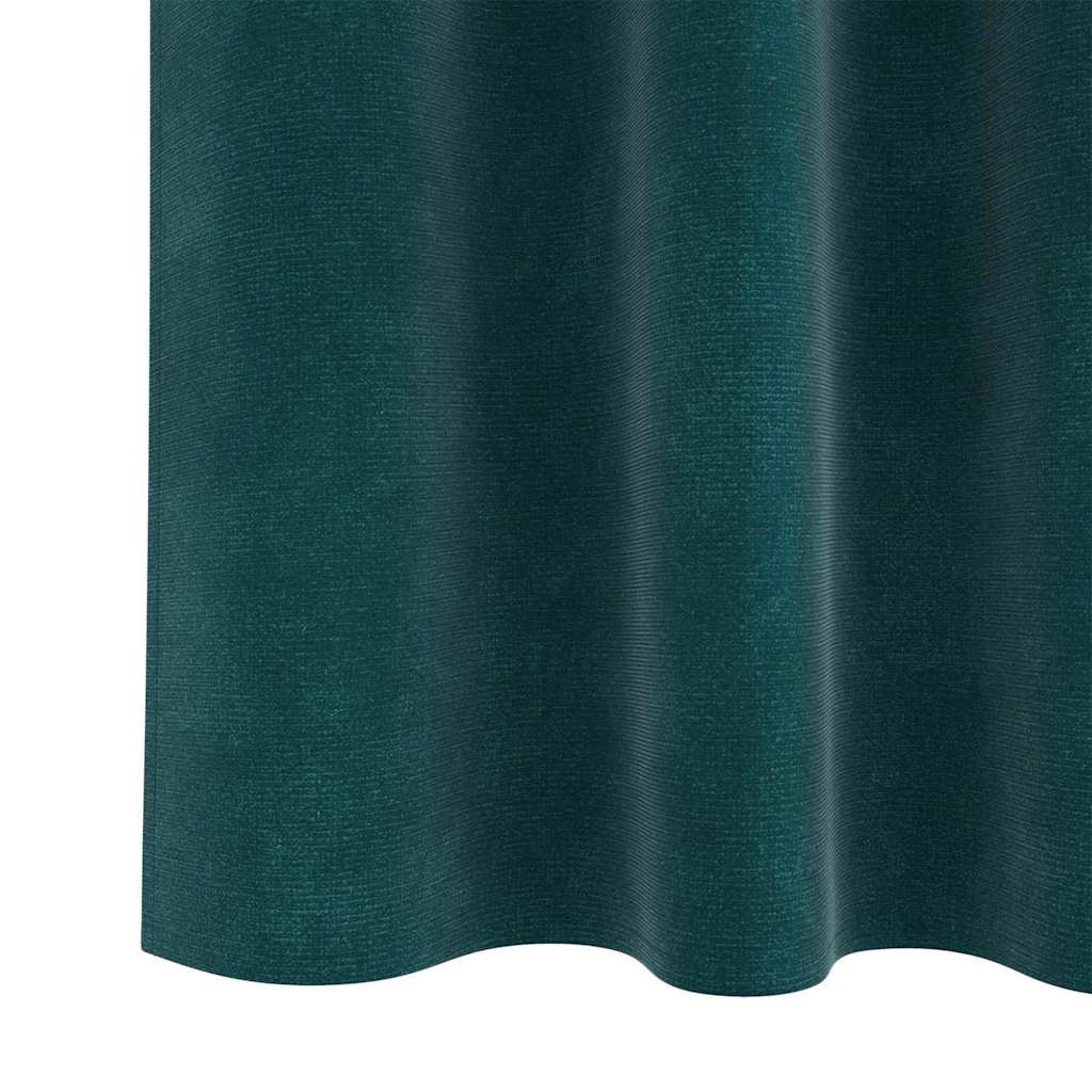 Perdele opace 2 pcs Verde închis 140 x 245 cm Catifea