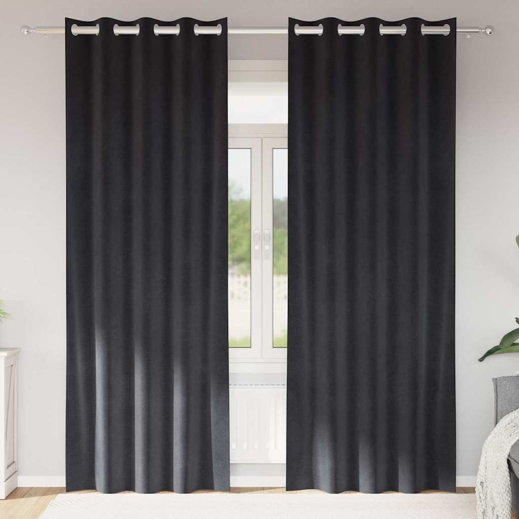 Perdele opace 2 pcs Gri închis 140 x 225 cm Catifea