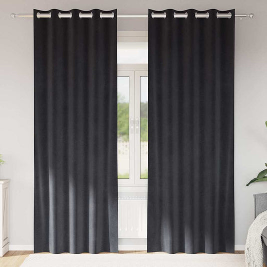 Perdele opace 2 pcs Gri închis 140 x 225 cm Catifea