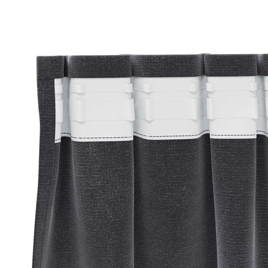 Perdele opace 2 pcs Gri închis 140 x 245 cm Catifea
