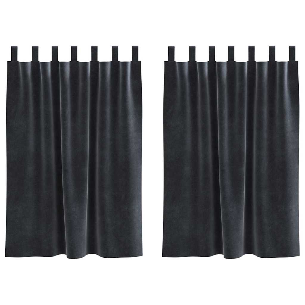 Perdele opace 2 pcs Gri închis 140 x 140 cm Catifea