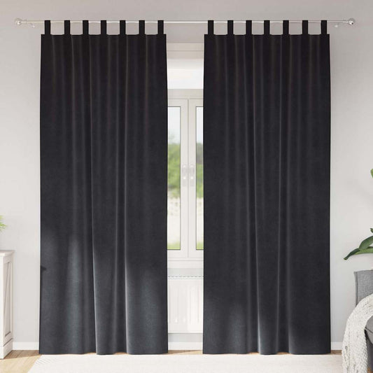 Perdele opace 2 pcs Gri închis 140 x 225 cm Catifea