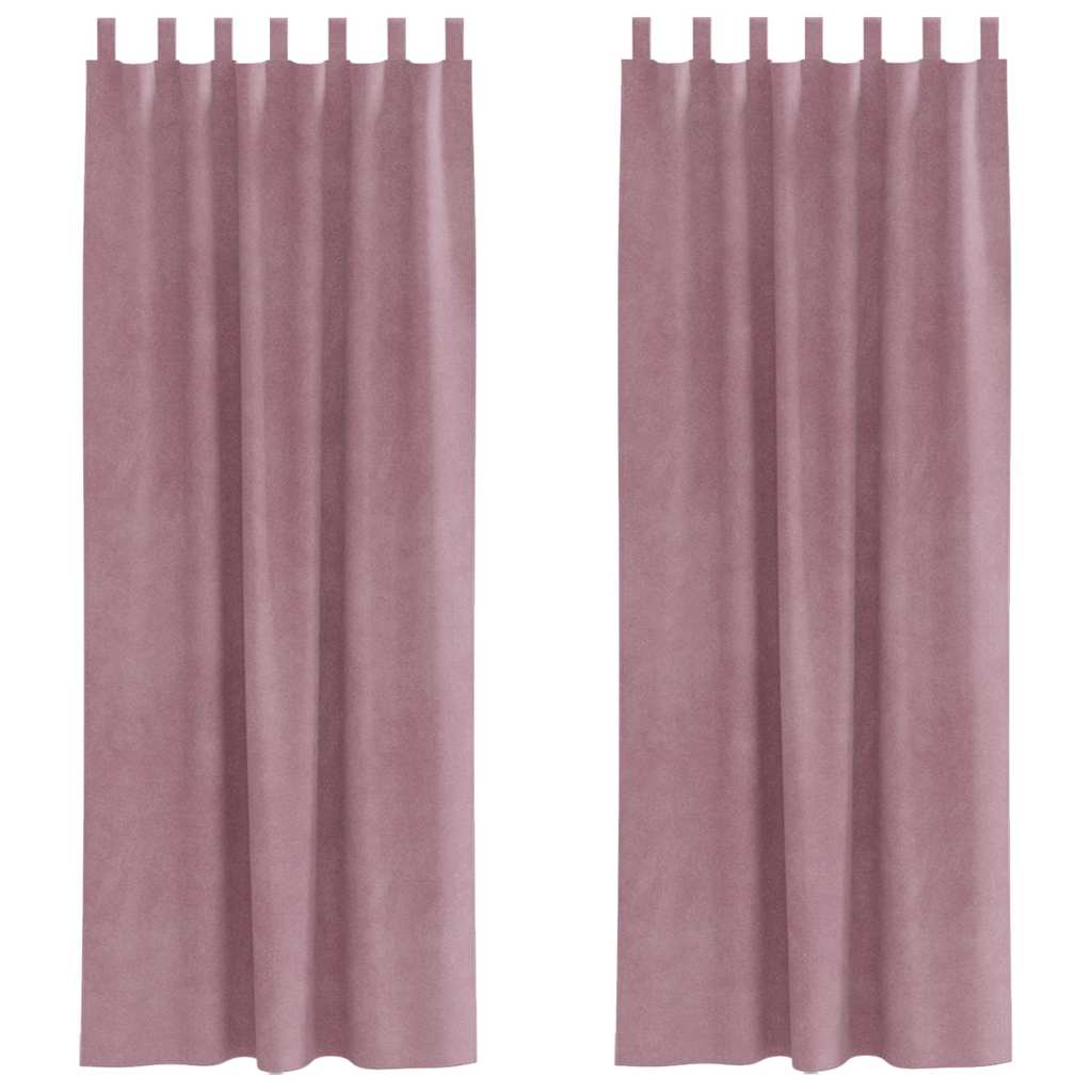 Perdele opace 2 pcs Roz închis 140 x 225 cm Catifea